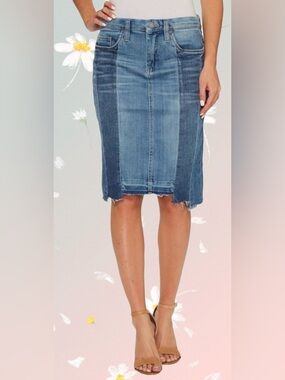 BlankNYC Patchwork Denim Pencil Skirt. Size 29